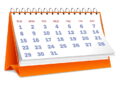 vector illustration of desktop calendar against white