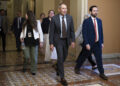 Sen. John Curtis (R-Utah) is seen during a series of votes on a budget reconciliation bill for President Trump's legislative agenda at the U.S. Capitol June 30, 2025. (Francis Chung/POLITICO via AP Images)