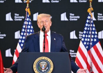 US President Donald Trump speaks during the unveiling of the Kennedy Center Honors nominees on August 13, 2025, at the Kennedy Center in Washington, DC. (Photo by Mandel NGAN / AFP) (Photo by MANDEL NGAN/AFP via Getty Images)