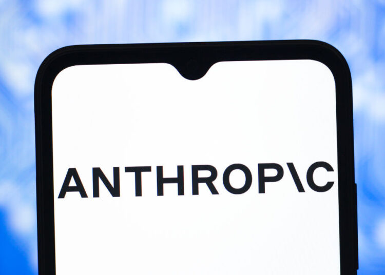 CANADA - 2025/03/24: In this photo illustration, the Anthropic logo is seen displayed on a smartphone screen. (Photo Illustration by Thomas Fuller/SOPA Images/LightRocket via Getty Images)