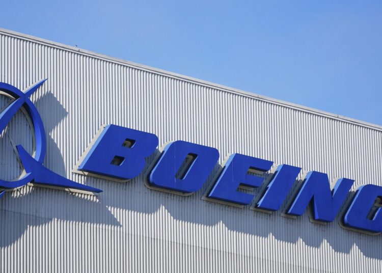 FILE - The Boeing logo is displayed at the company's factory, Sept. 24, 2024, in Renton, Wash. (AP Photo/Lindsey Wasson, File)